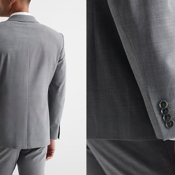 Extra Slim Gray Wool-Blend Modern Tech Suit Jacket - Picture 3 of 7
